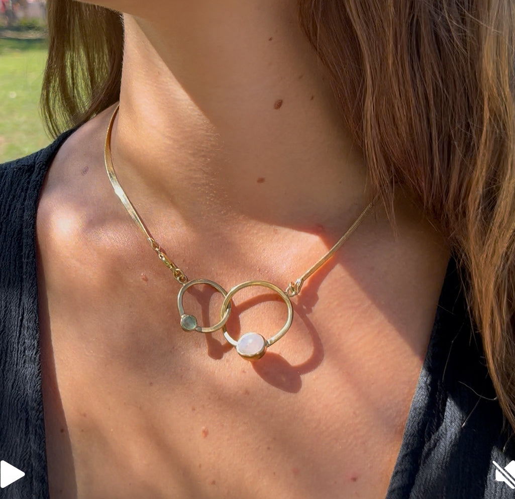 Collar Duo Circum – Bronce enchapado en Oro