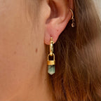 Aros Radix Esmeralda – Bronce enchapado en Oro